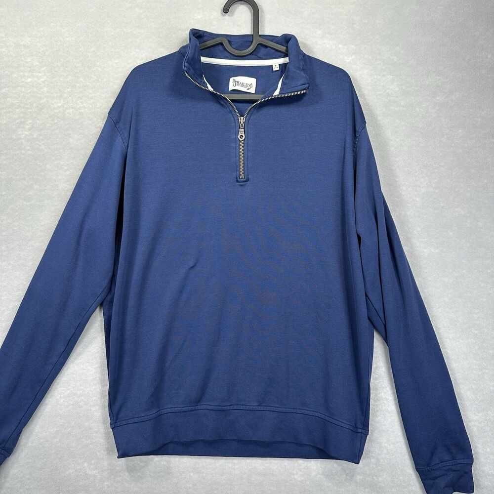 TJ‎ Bailey’s TJB Men’s Medium Quarter Zip Long Sleeve Pullover Navy Blue